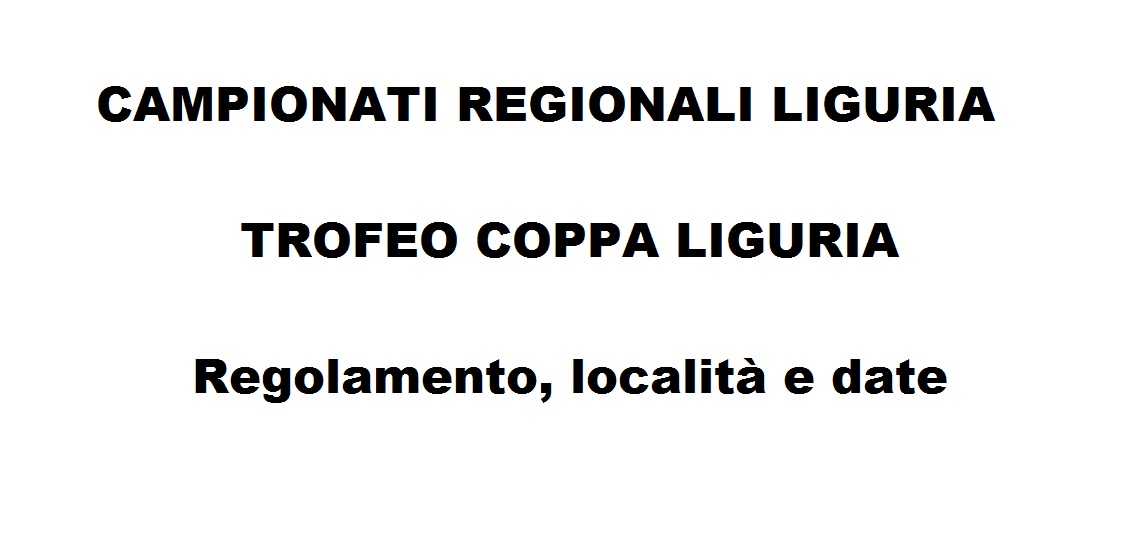 Trofeo Coppa Liguria e Campionati Regionali